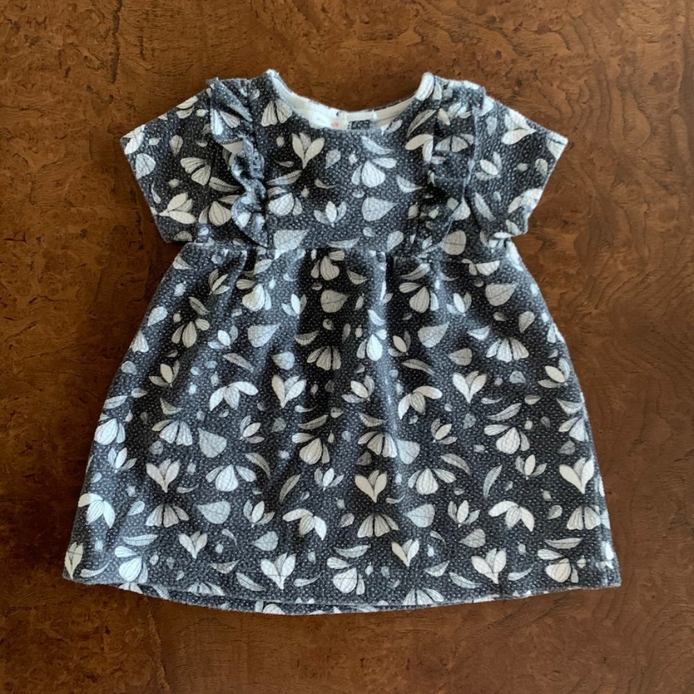 Zara Black and White Floral Printed Dress Size 6/9 Months